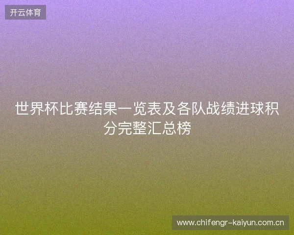 世界杯比赛结果一览表及各队战绩进球积分完整汇总榜 世界杯比赛结果一览表及各队战绩进球积分完整汇总榜